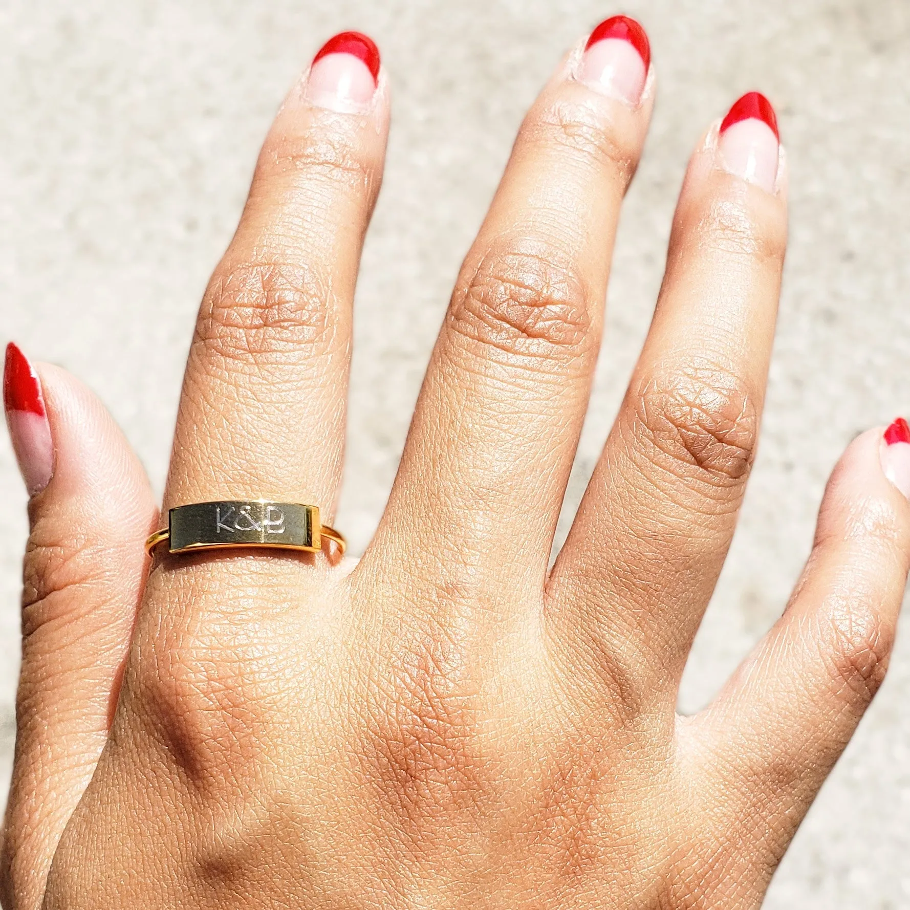 Engraved Plate Ring