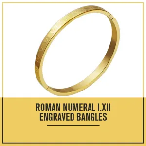 Engraved Roman Numeral Bangle