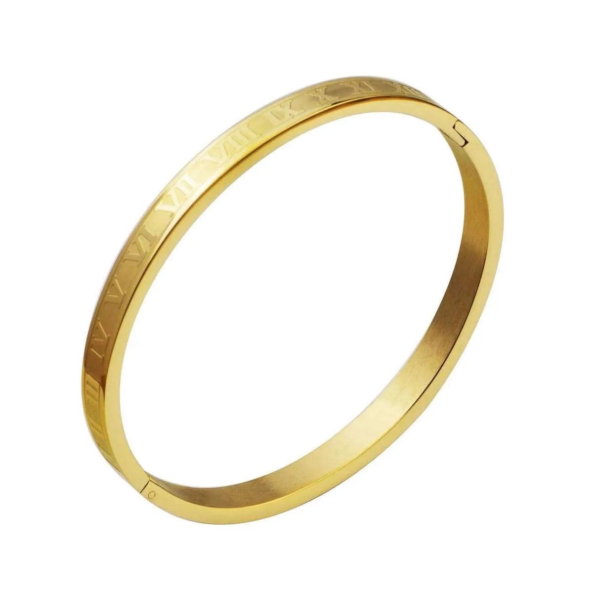 Engraved Roman Numeral Bangle