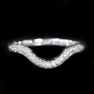 Estate 14K White Gold 0.15 CTW Diamond Curved Band