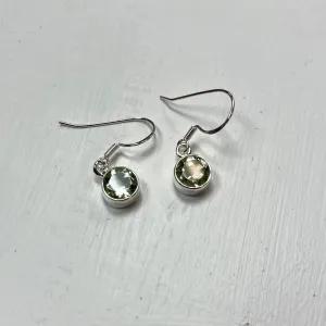 Faceted Dangle Prasiolite Earrings in Silver (Various Cuts)