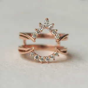 Fancy Cut Natural Diamond Ring Wrap for Pear Engagement Ring