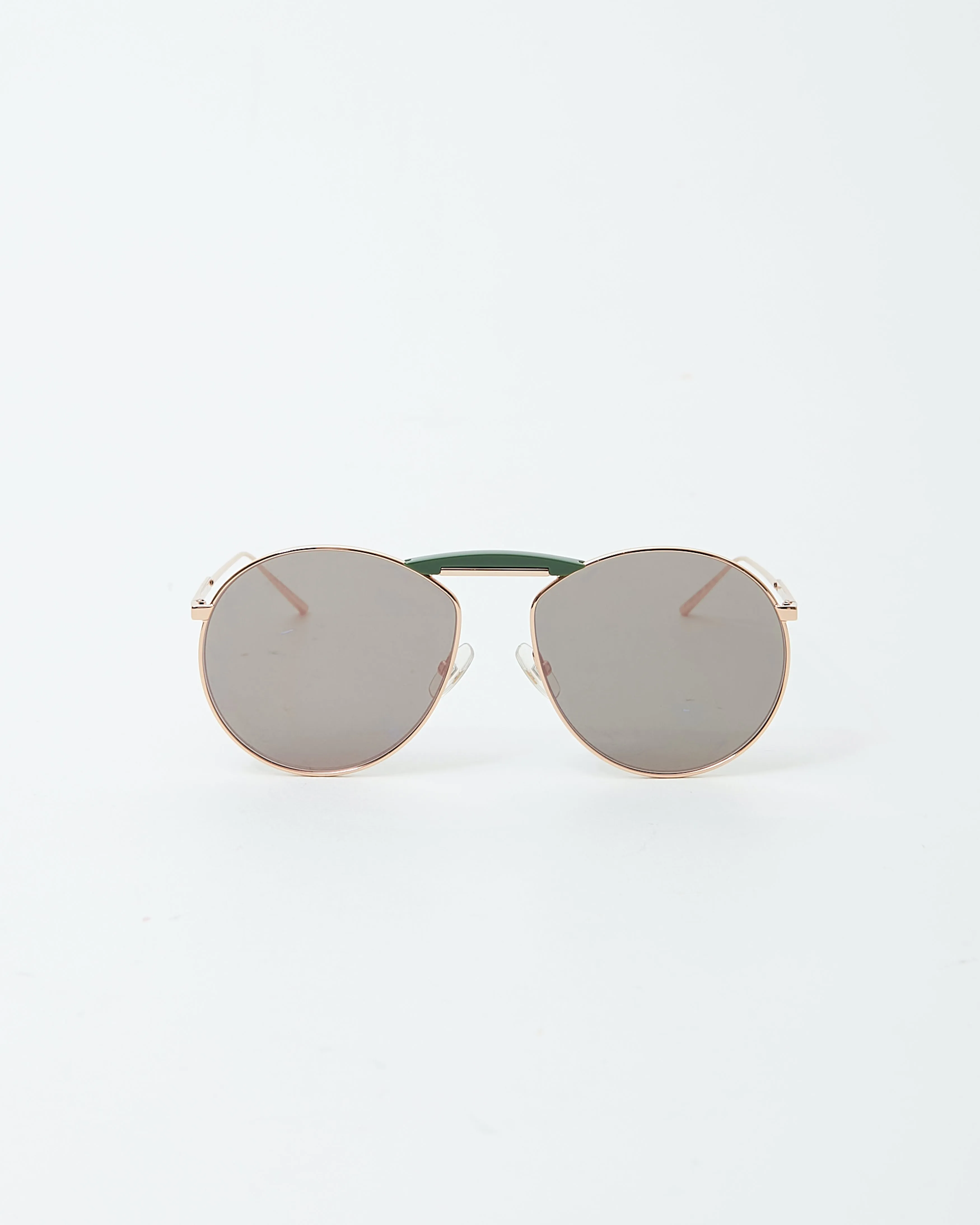 Fendi x GENTLE MONSTER Gold-tone/Pink Gentle Fendi No. 2 Round Aviator Sunglasses