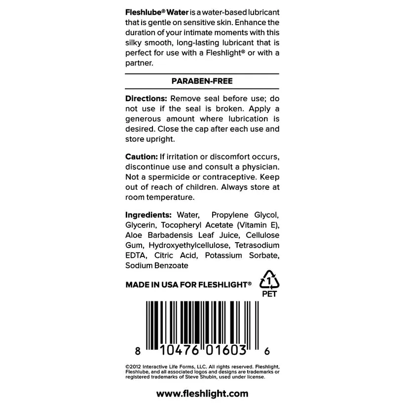 Fleshlight Fleshlube Water 4 oz