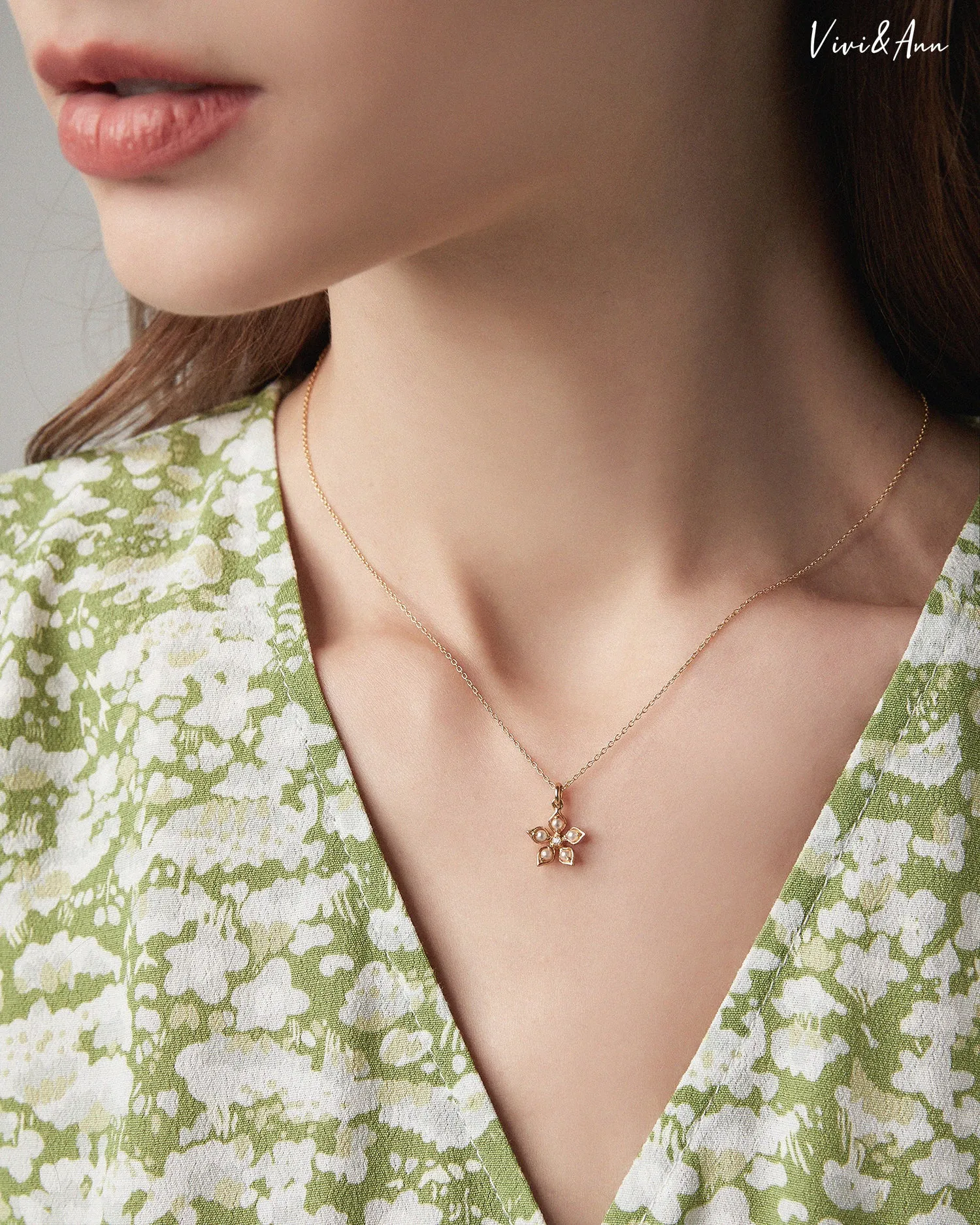 Freesia Necklace 18K Gold Over Sterling Silver