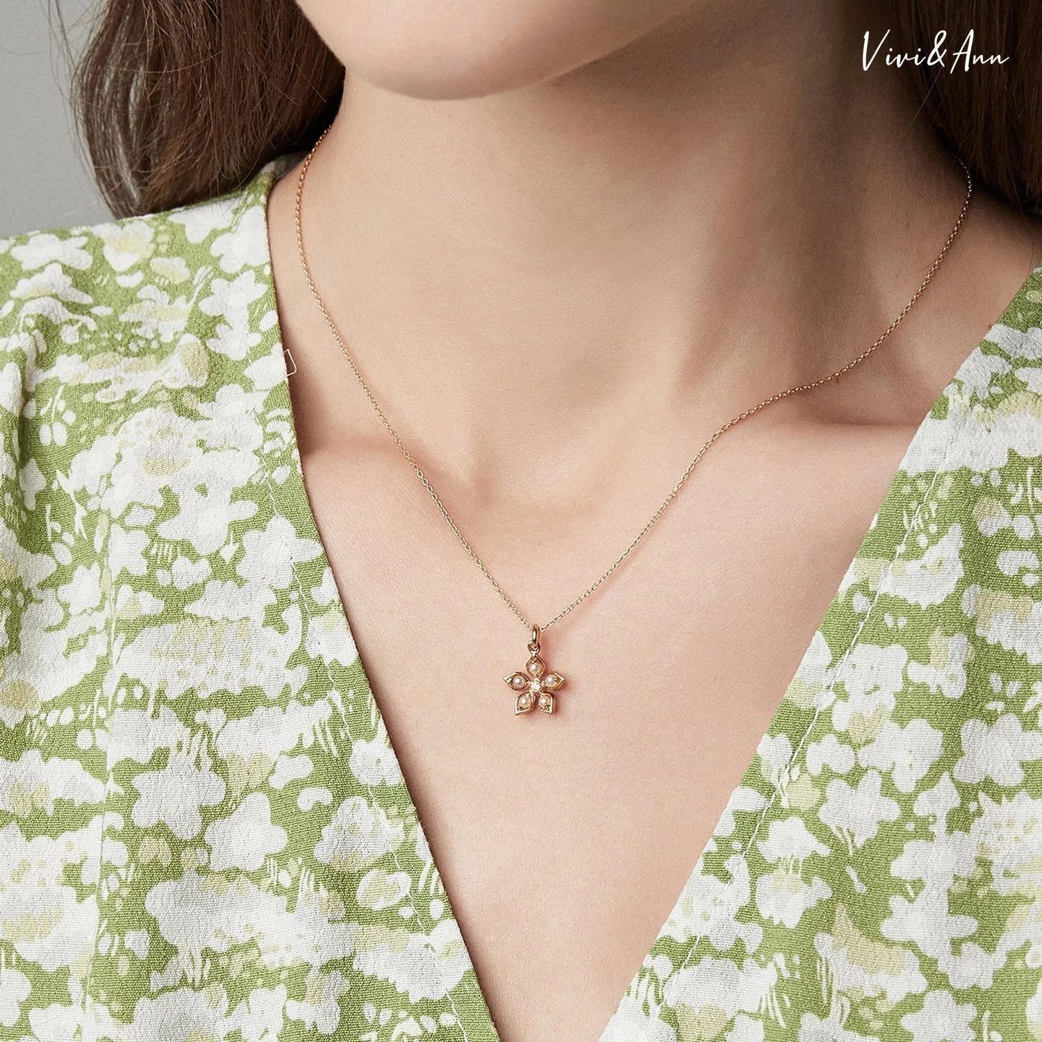 Freesia Necklace 18K Gold Over Sterling Silver