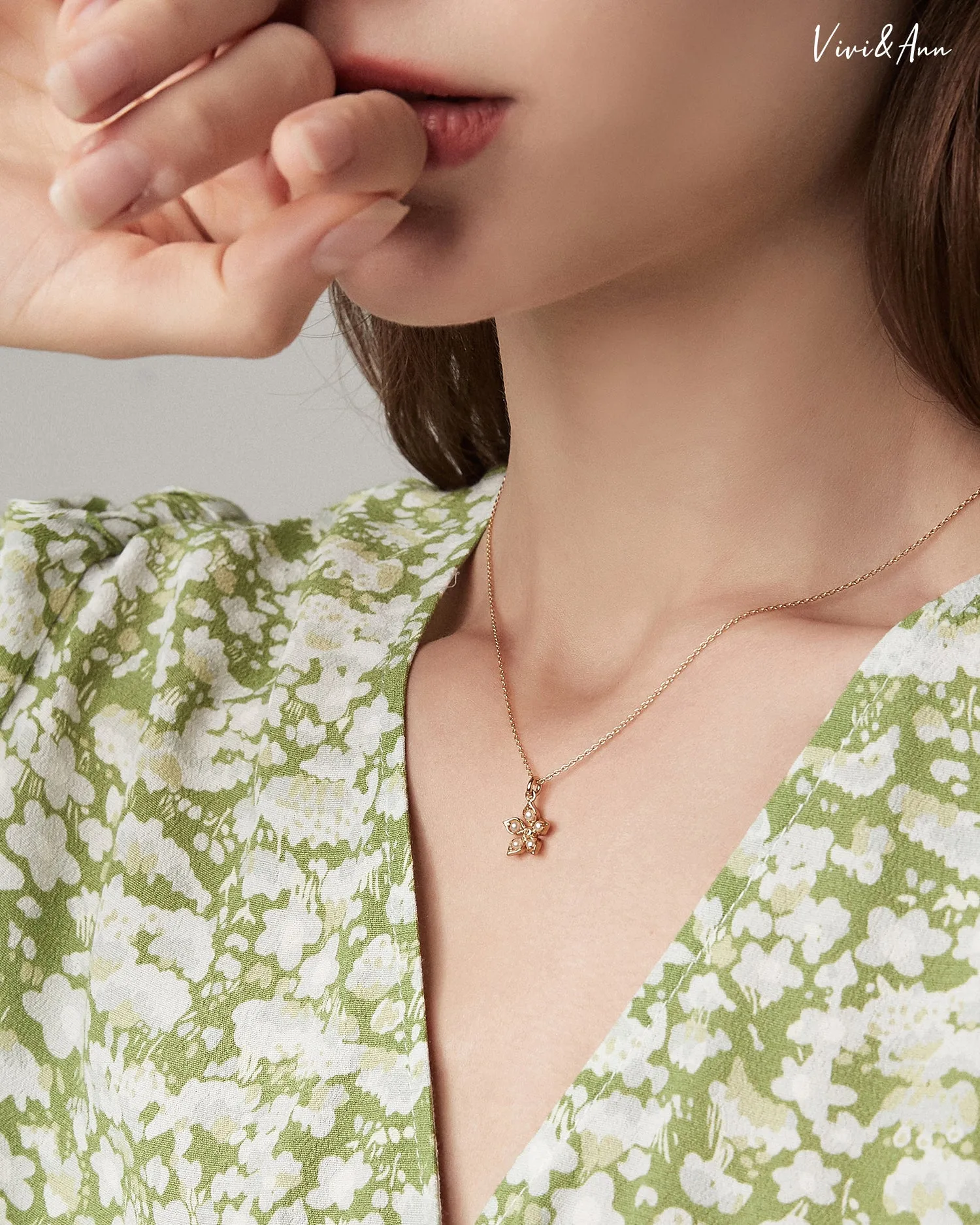 Freesia Necklace 18K Gold Over Sterling Silver