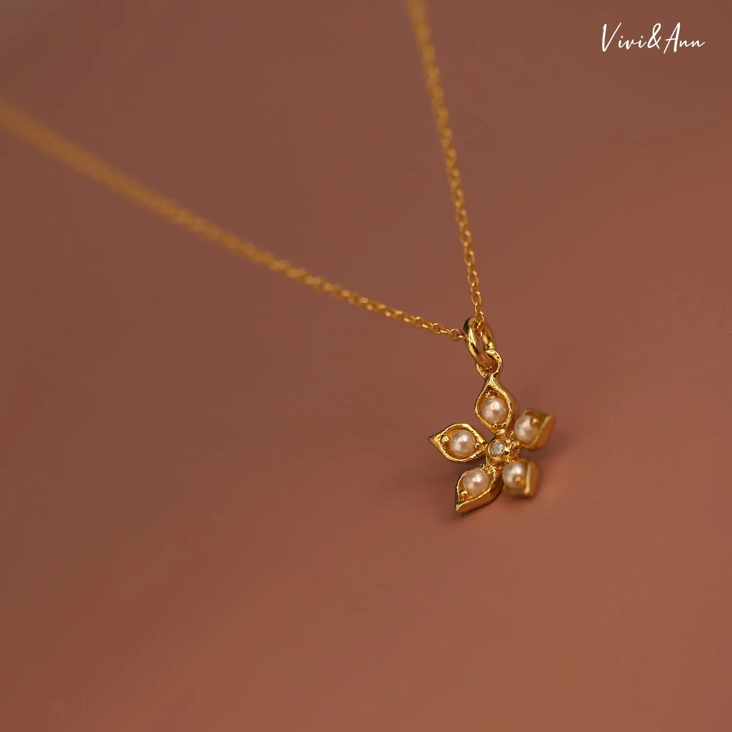 Freesia Necklace 18K Gold Over Sterling Silver