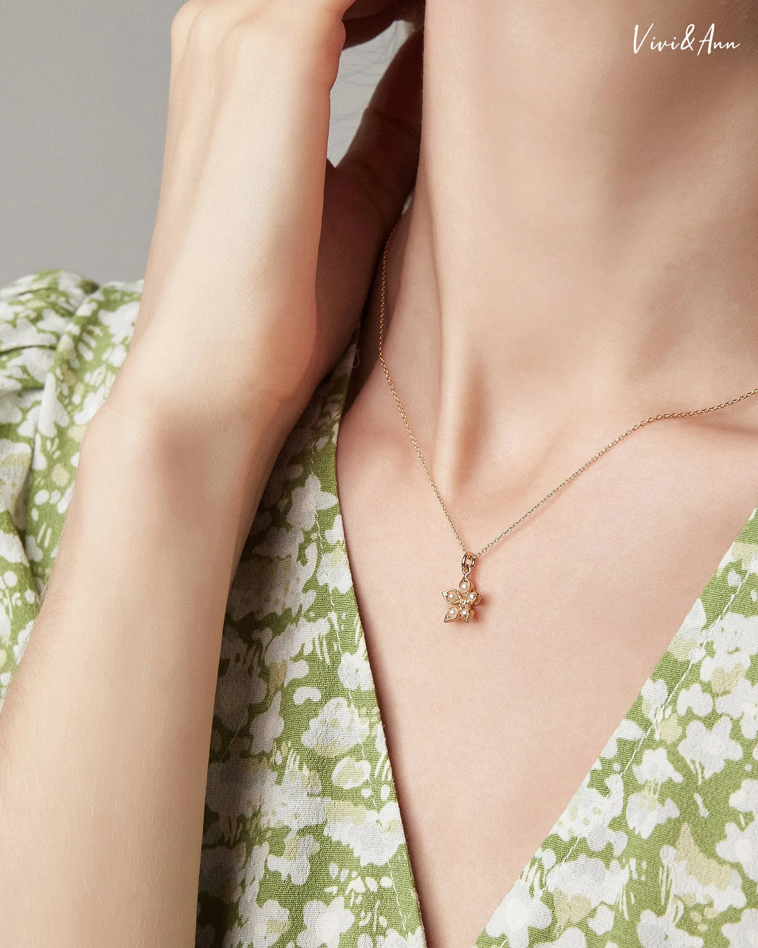 Freesia Necklace 18K Gold Over Sterling Silver