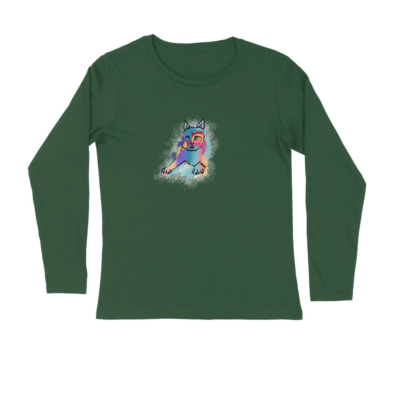 Full Sleeves Round Neck (Men) - Russian Blue Sparkle Cat (5 Colours)