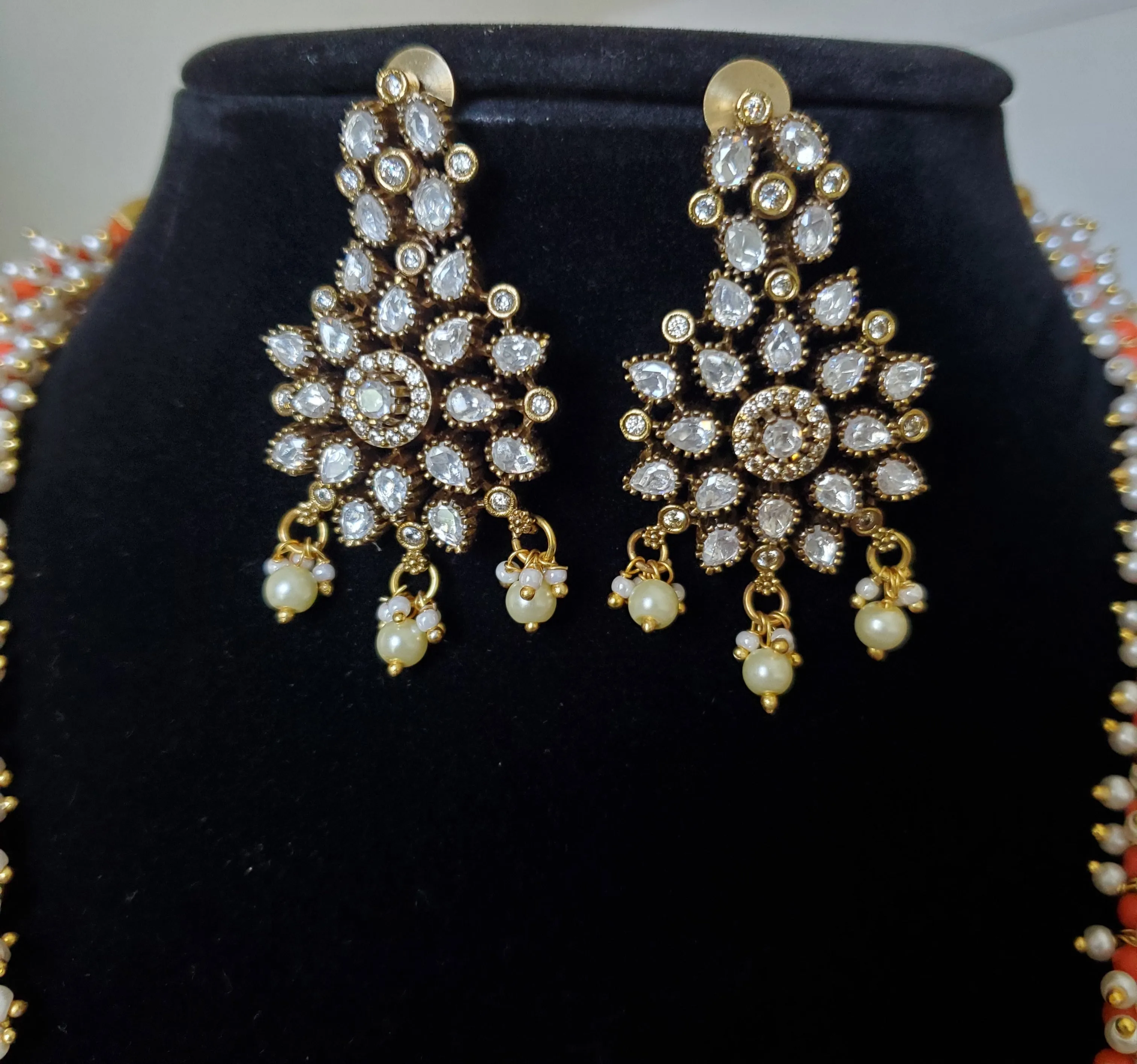 Girija P Coral - Pearl Long Maala Set