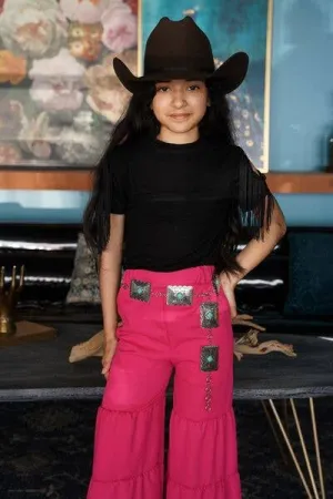Girls Fringe Cold Shoulder Bodysuit 3 colors