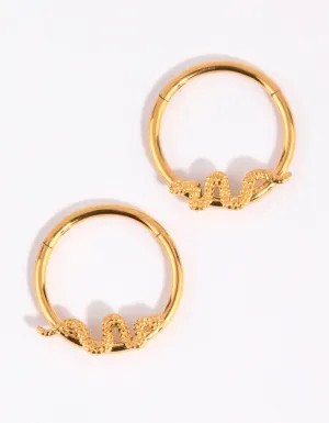 Gold Plated Surgical Steel Snake Sleeper Earrings