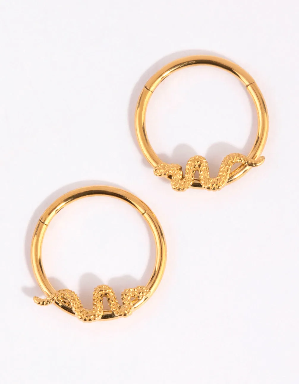 Gold Plated Surgical Steel Snake Sleeper Earrings