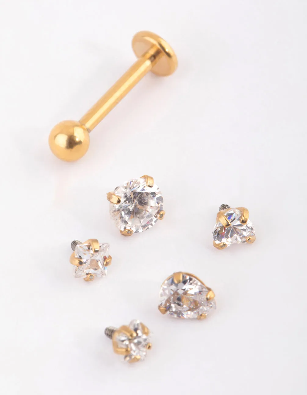 Gold Plated Titanium Flat Back 6-Pack