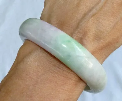 Green and Lavender Burmese Jadeite Jade Bangle Bracelet 58mm*   Certificate (8534)