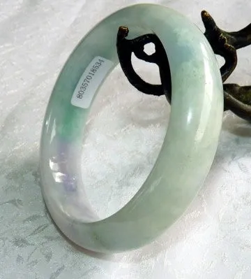 Green and Lavender Burmese Jadeite Jade Bangle Bracelet 58mm*   Certificate (8534)