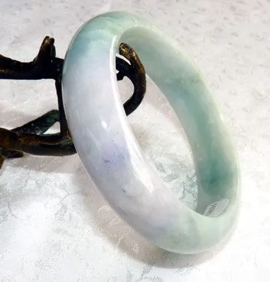 Green and Lavender Burmese Jadeite Jade Bangle Bracelet 58mm*   Certificate (8534)