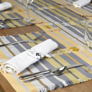 Guatemala Hand Woven Celebration Placemat Set | Champagne