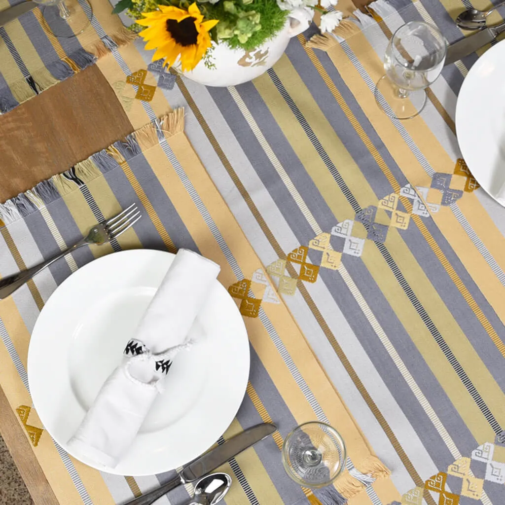 Guatemala Hand Woven Celebration Placemat Set | Champagne