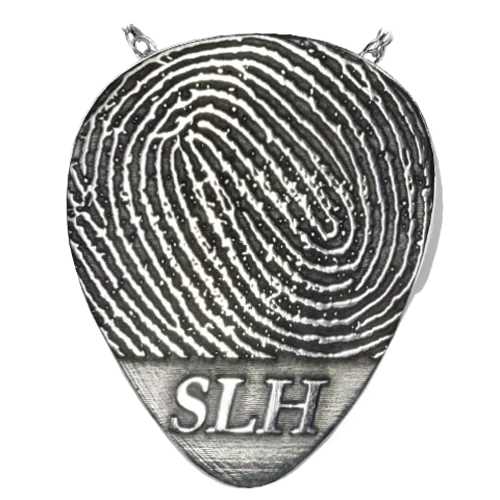 Guitar Pick Fingerprint Pendant