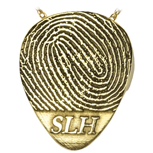 Guitar Pick Fingerprint Pendant