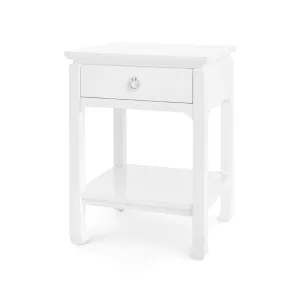 Harlow 1-Drawer Side Table / White Pearl