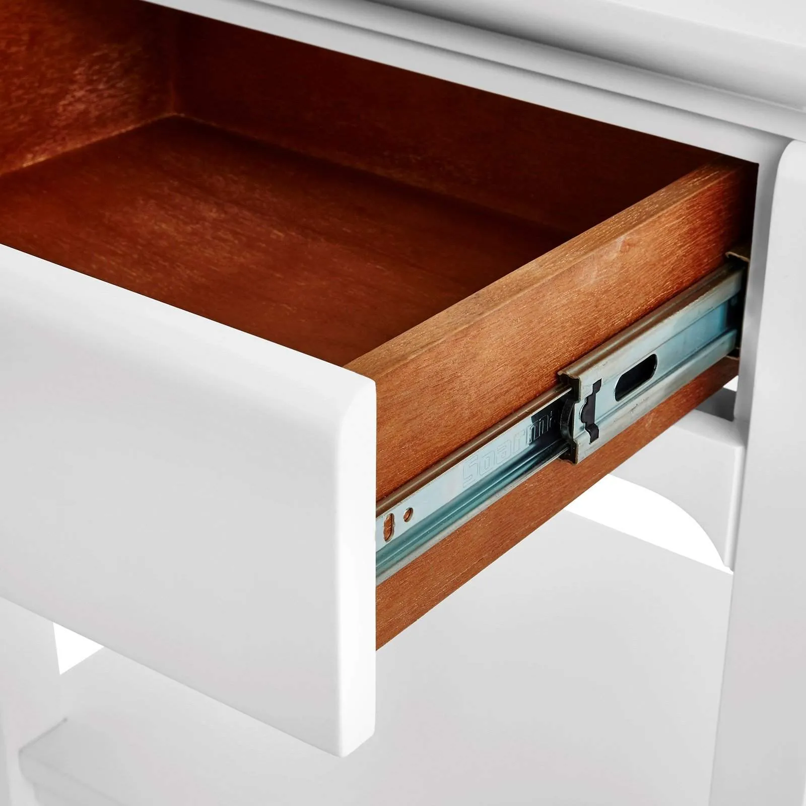 Harlow 1-Drawer Side Table / White Pearl