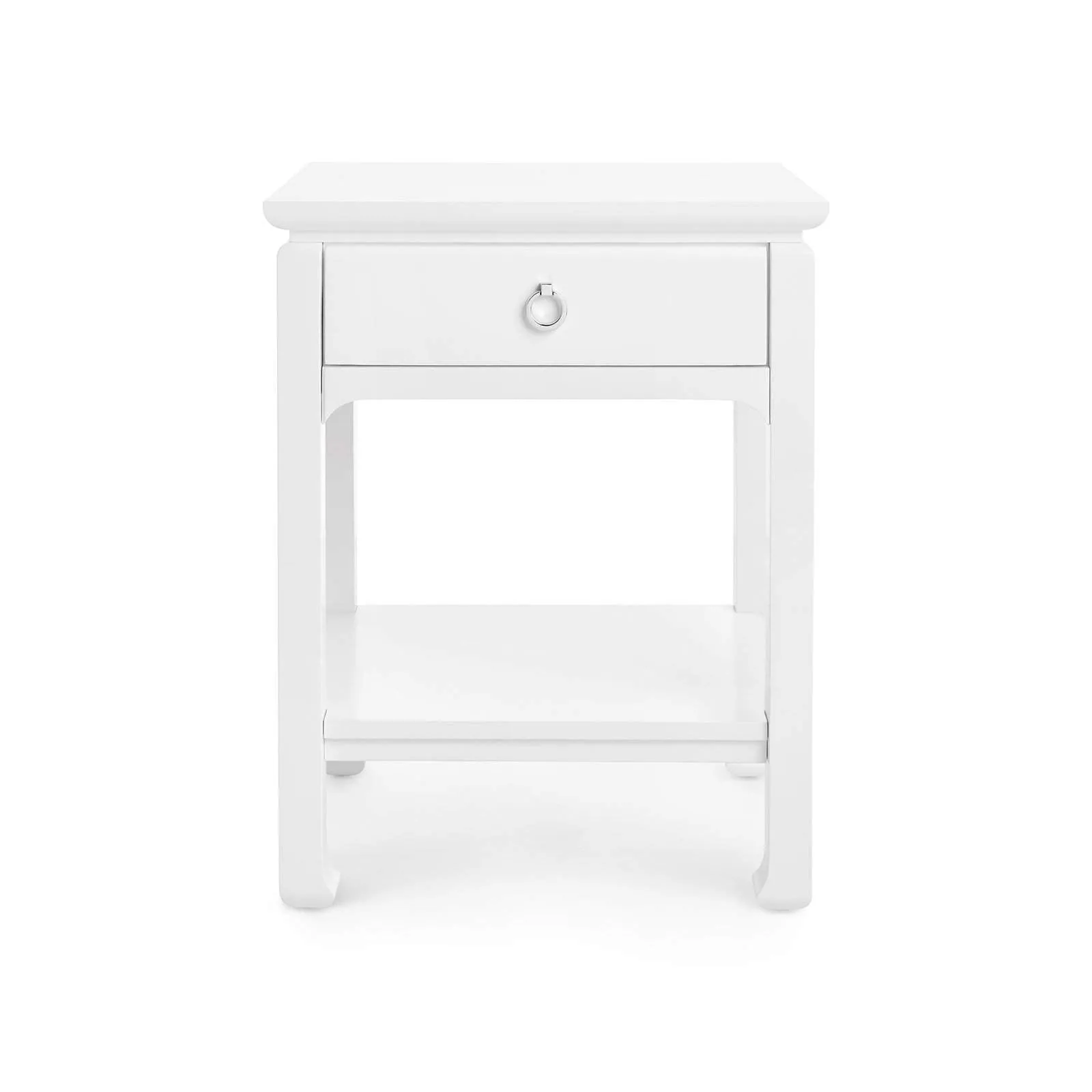 Harlow 1-Drawer Side Table / White Pearl
