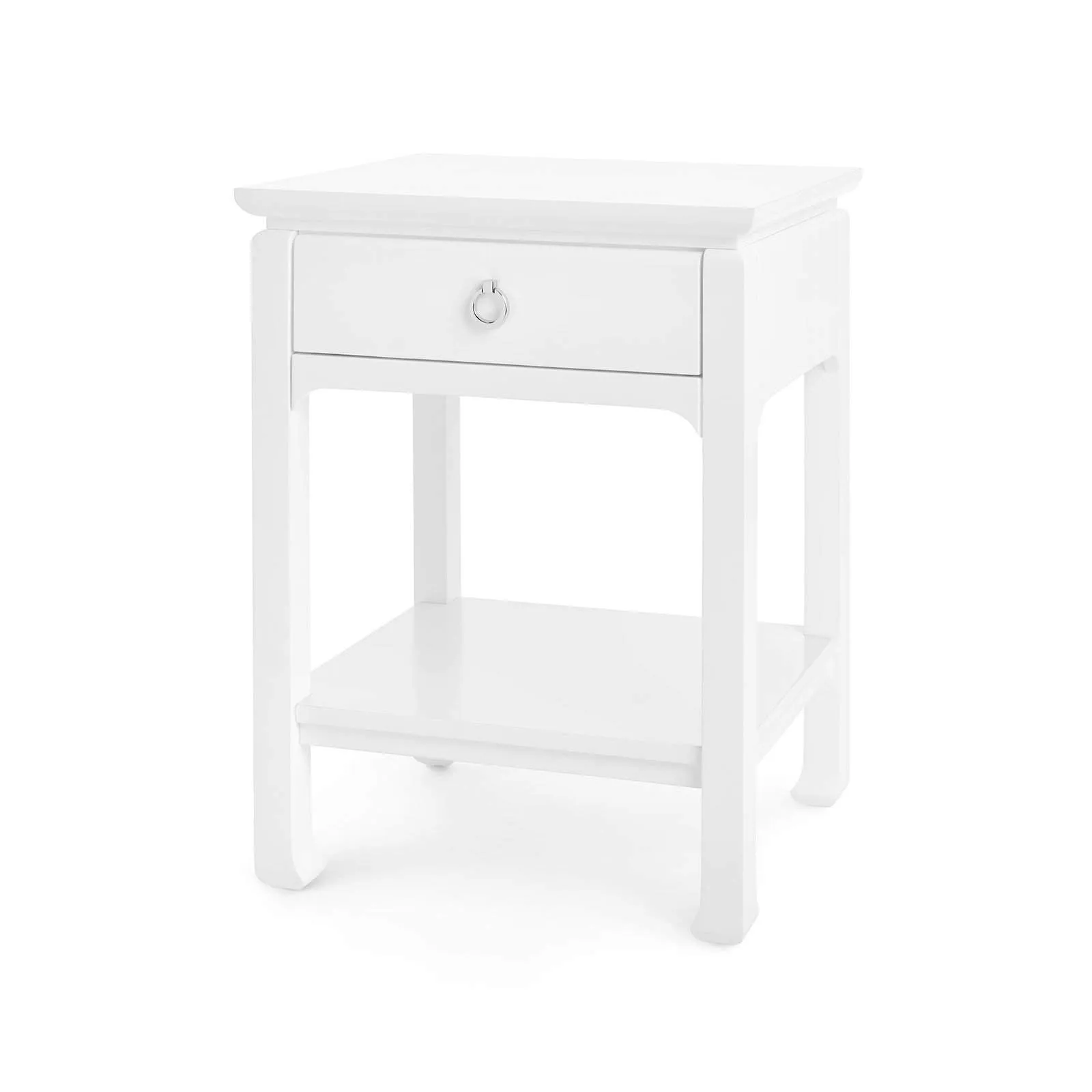 Harlow 1-Drawer Side Table / White Pearl
