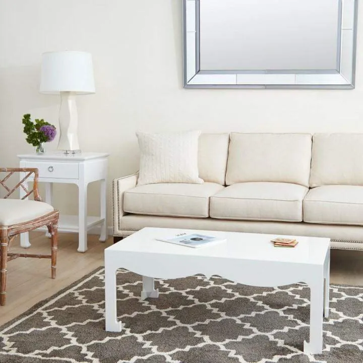 Harlow 1-Drawer Side Table / White Pearl