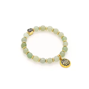 Heart Chakra Activation Aventurine Bracelet, 18K Gold Plated