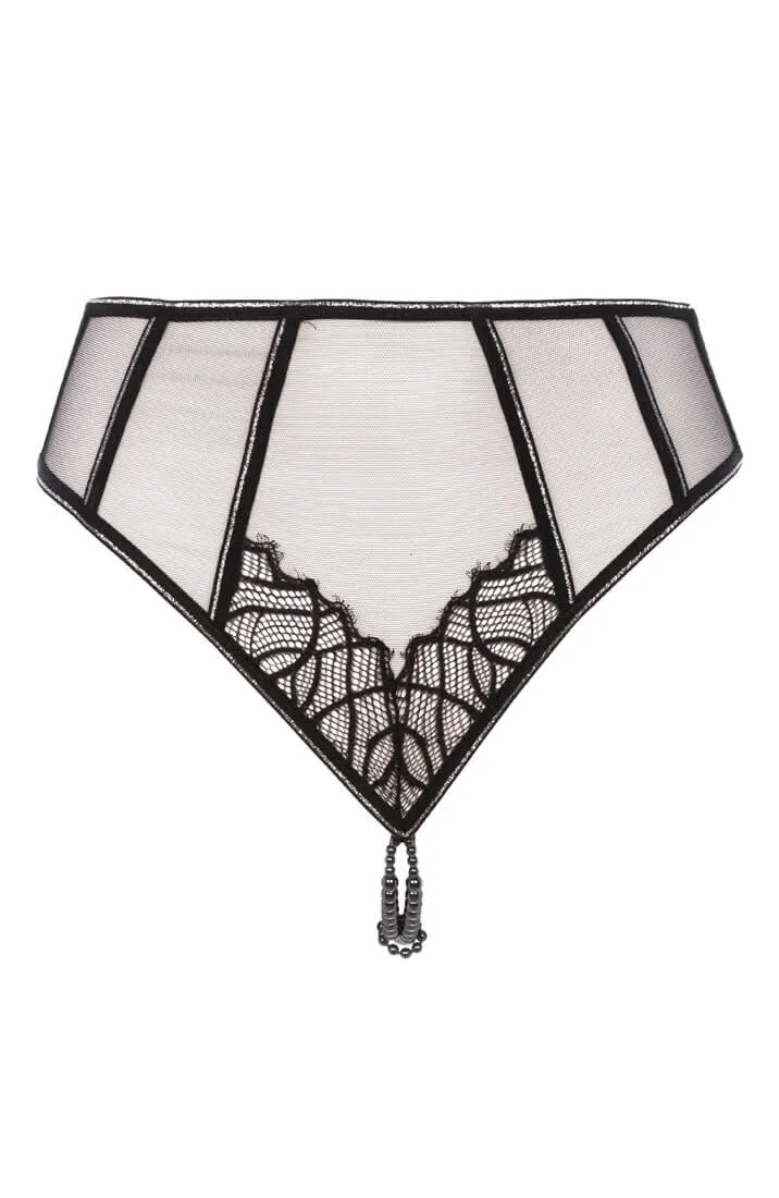 High waist panty with double pearl string - Manhattan High Waist Brief