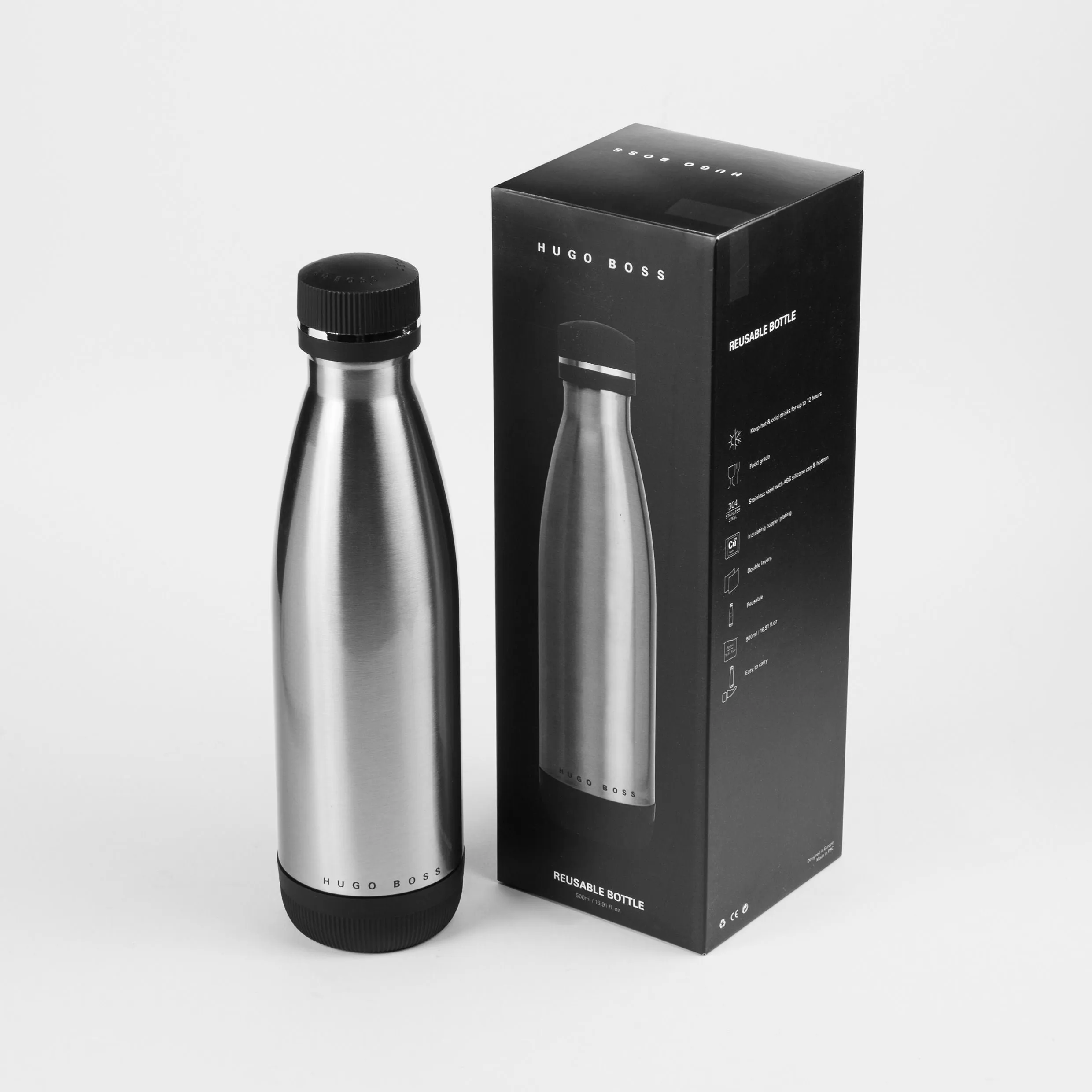 HUGO BOSS HAI107B-Isothermal flask Gear Matrix Silver