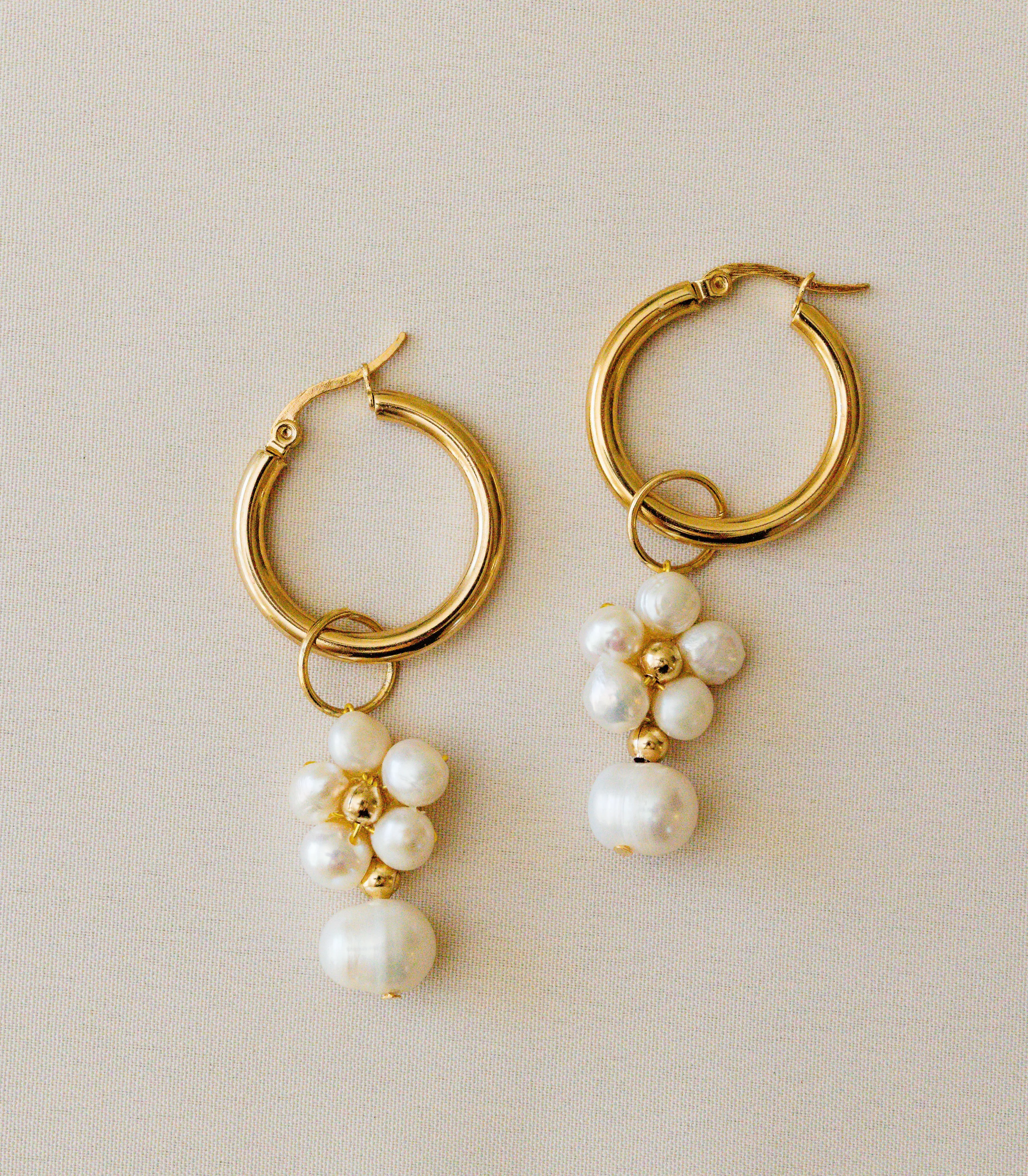 Kalachuchi 3-in-1 Drop Hoop Earrings