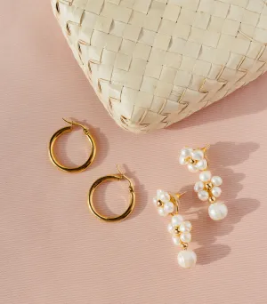 Kalachuchi 3-in-1 Drop Hoop Earrings
