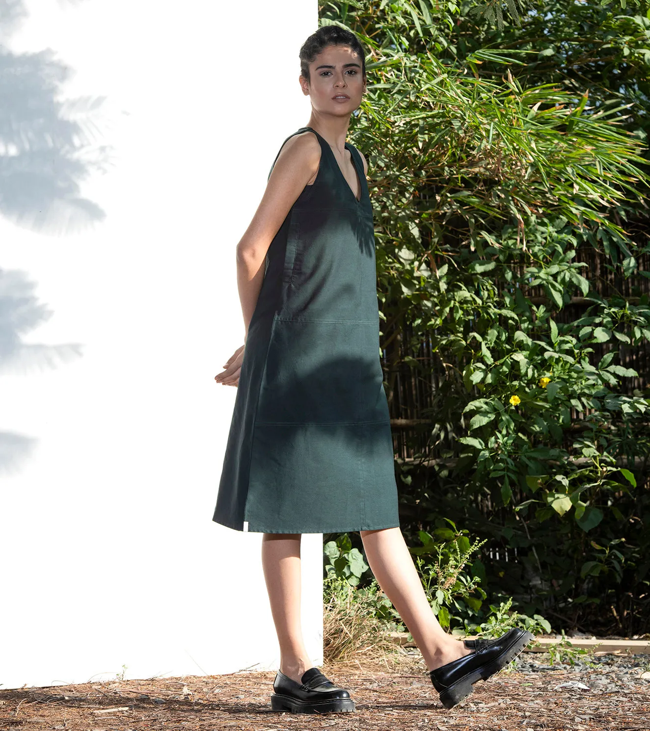 Khara Kapas Avenue Of Oak V-Neck Dress