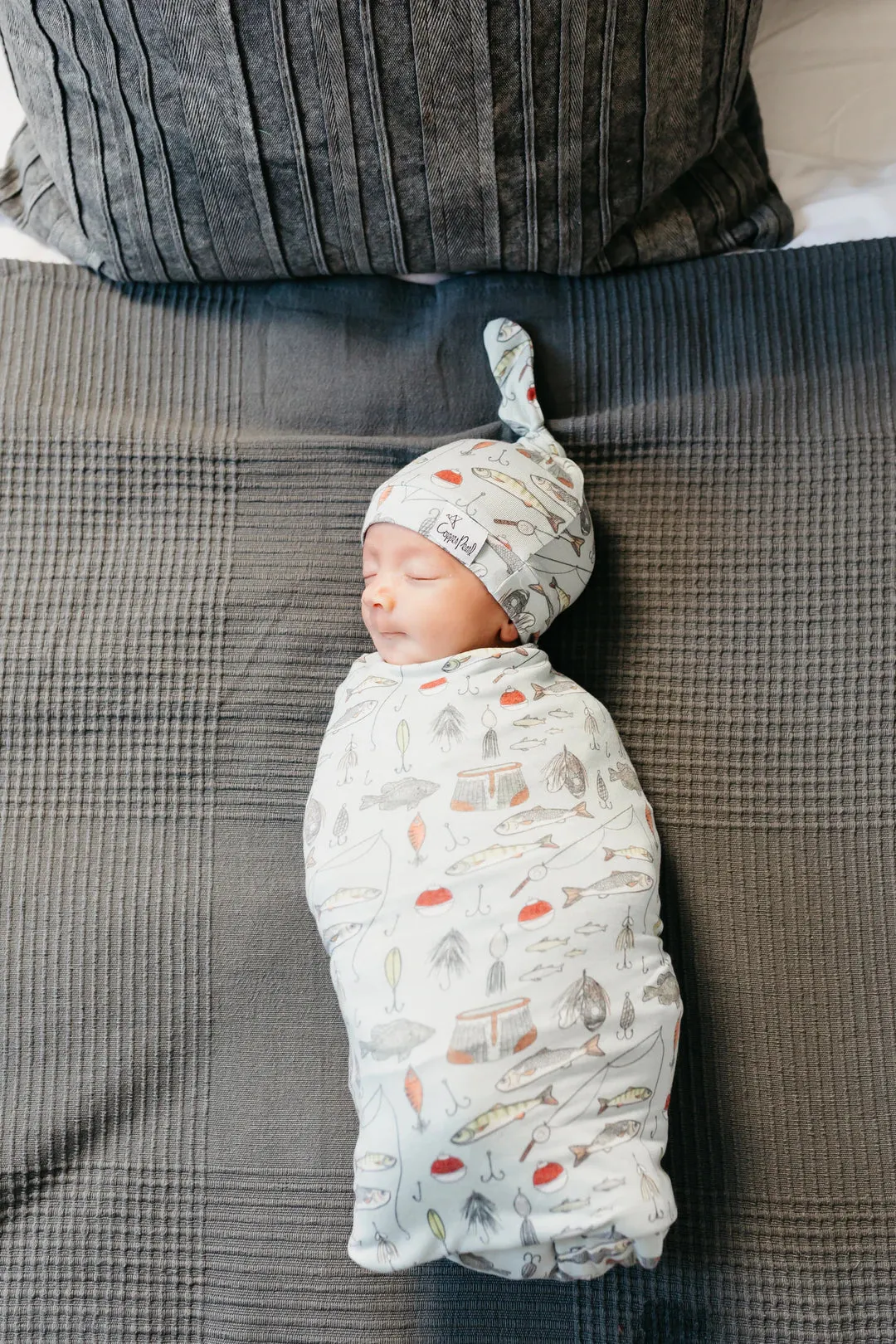 Knit Swaddle Blanket- Trout