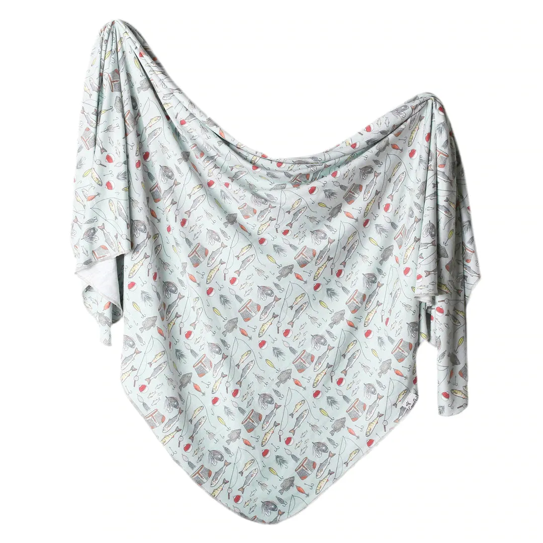 Knit Swaddle Blanket- Trout