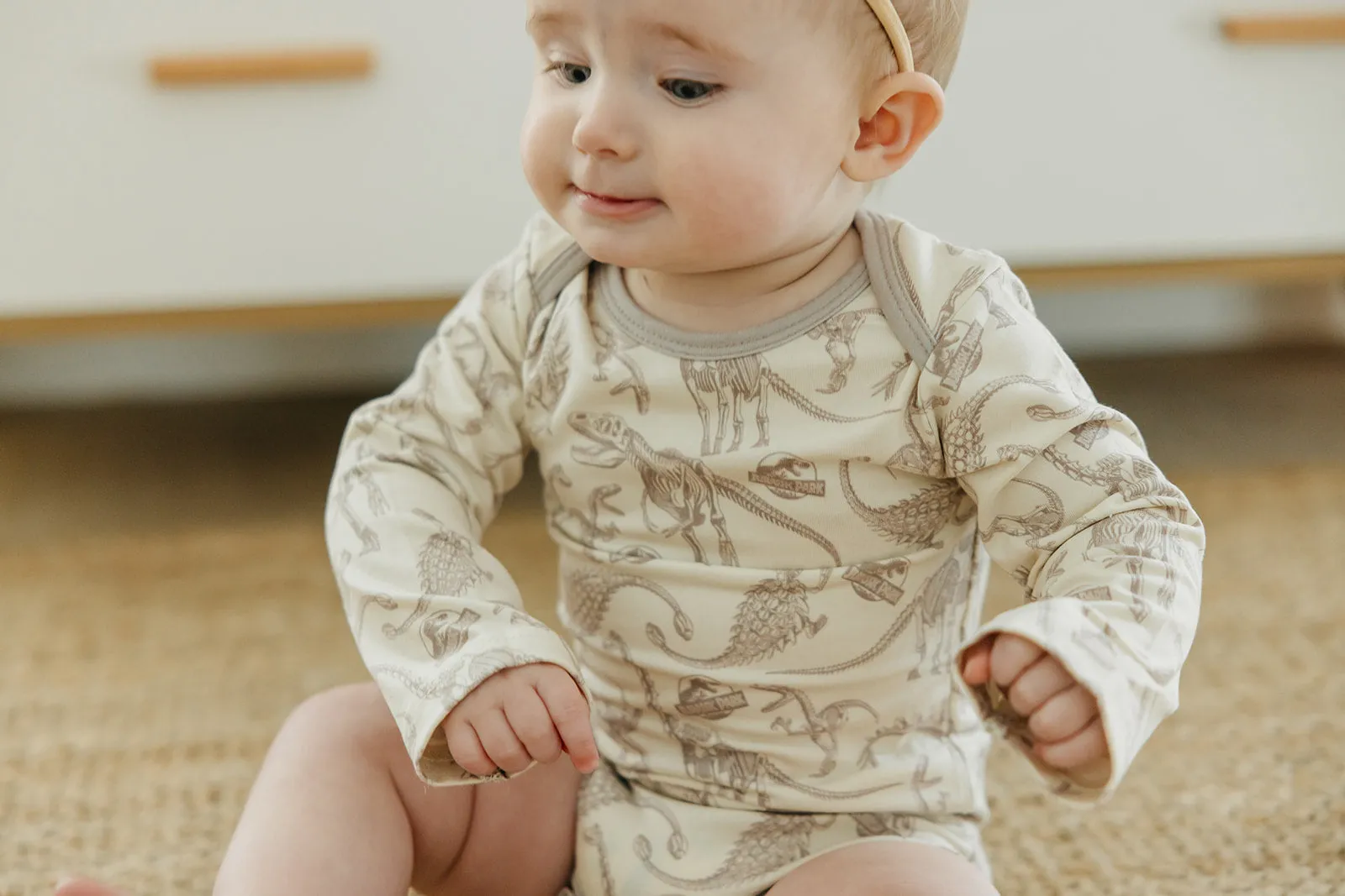 Long Sleeve Bodysuit - Jurassic Park Fossils