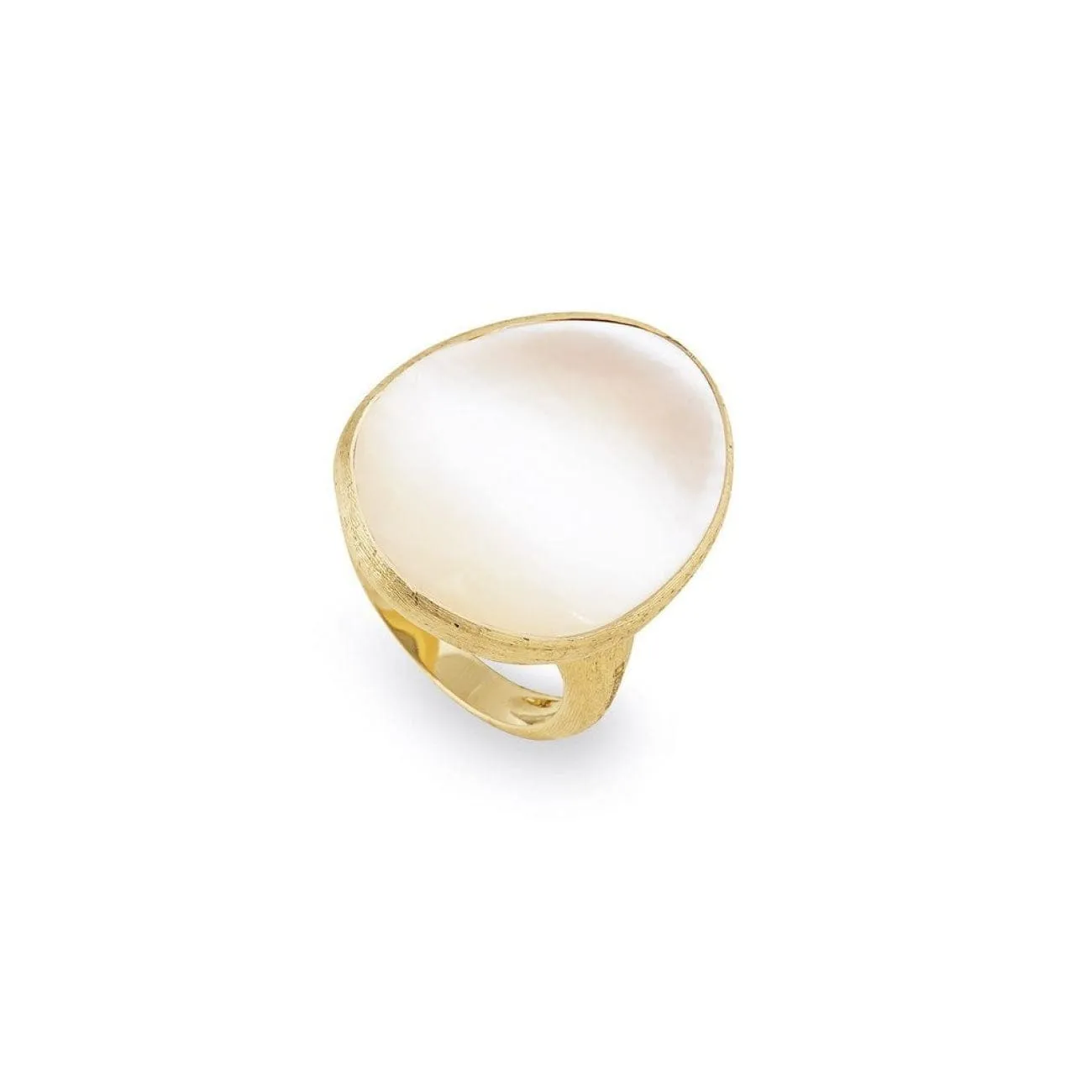 Lunaria 18K Yellow Gold White Mother of Pearl Large Cocktail Ring