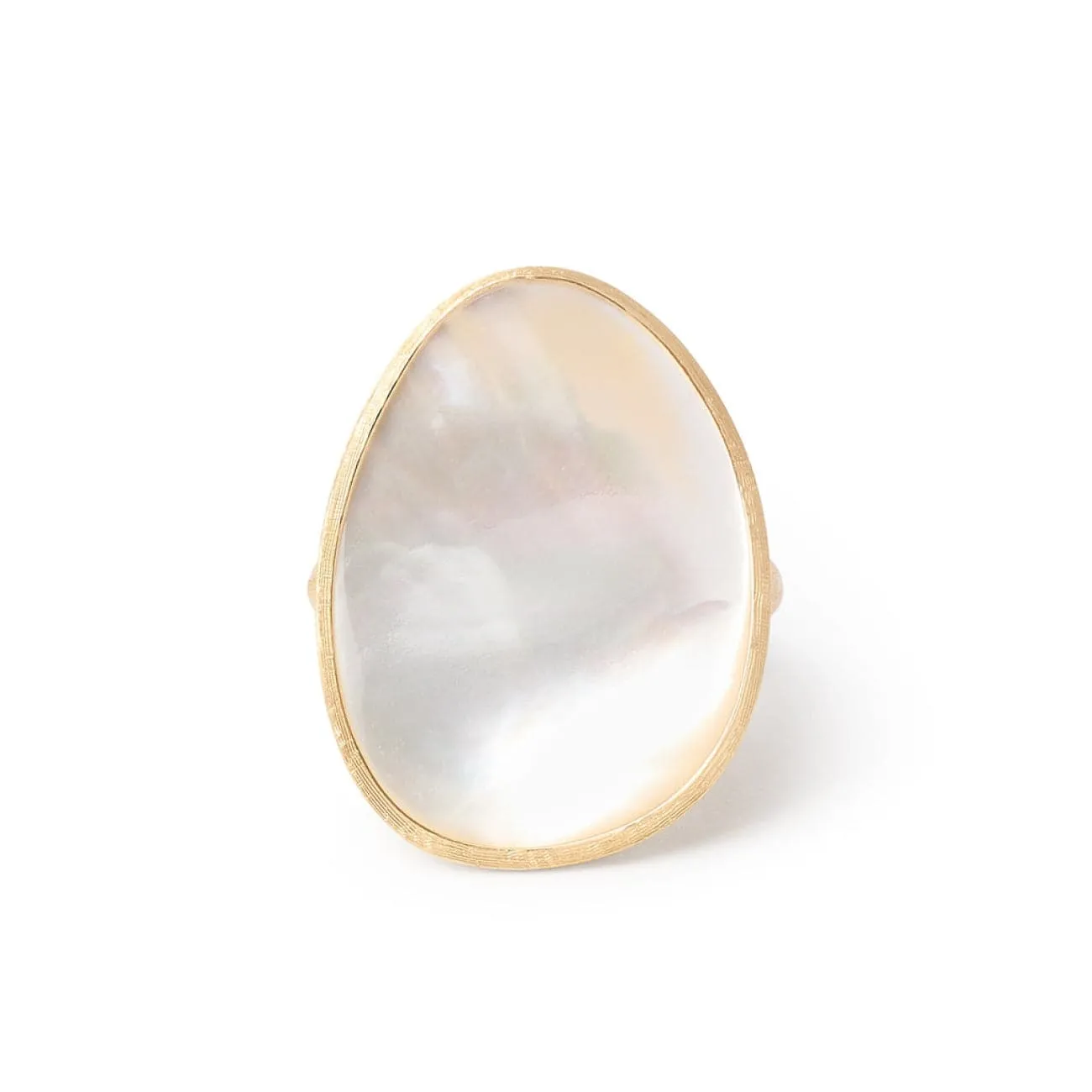Lunaria 18K Yellow Gold White Mother of Pearl Large Cocktail Ring