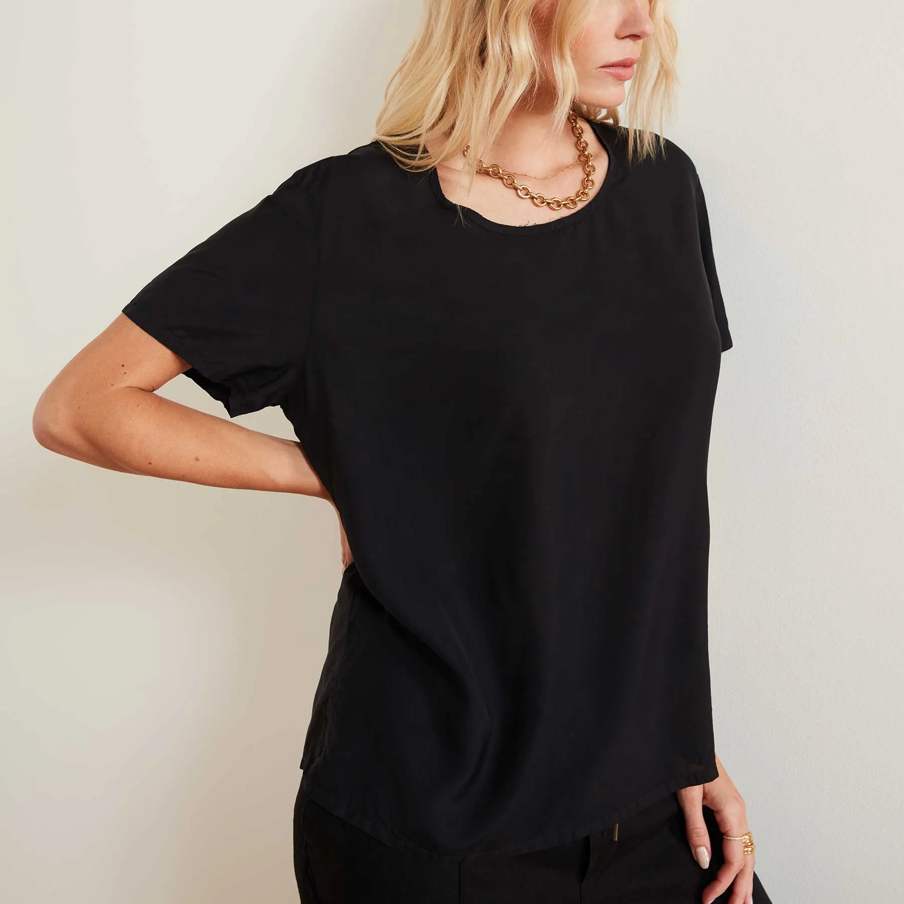 Matte Cupro Tee - Black