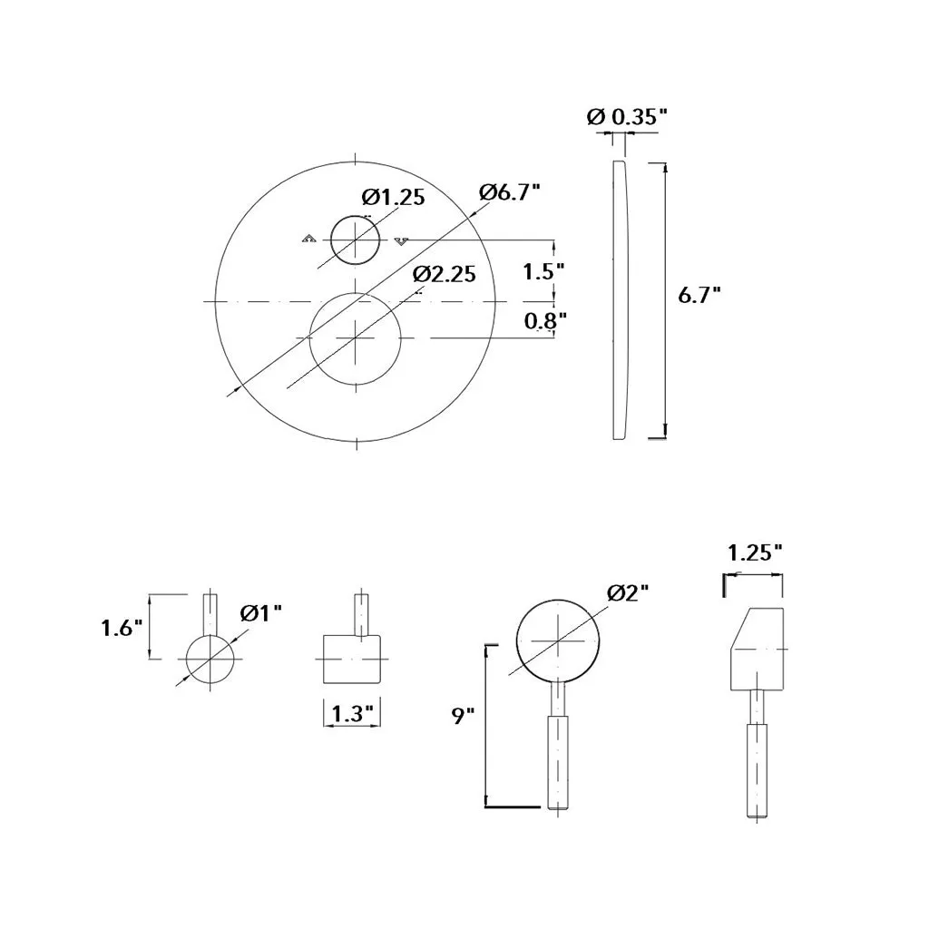 Minima 2 Way Presostatic Shower Mixer - Wall Mount - 7"