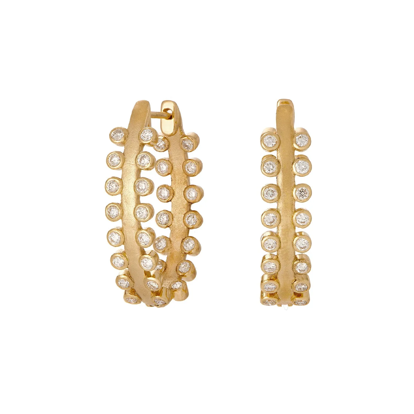 Mist White Diamond Oval Hoops