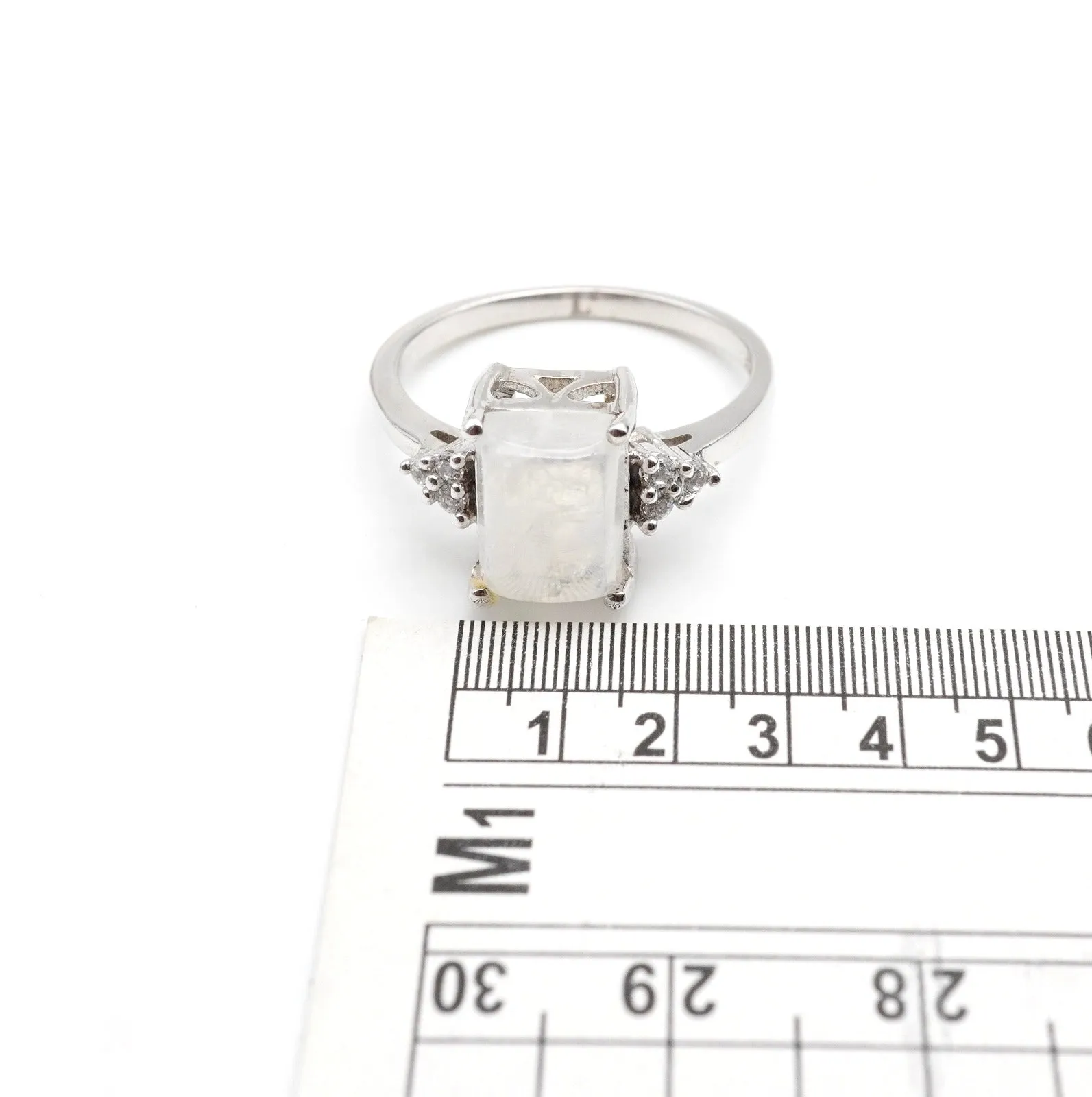 MOONSTONE EMERAL CUT RING