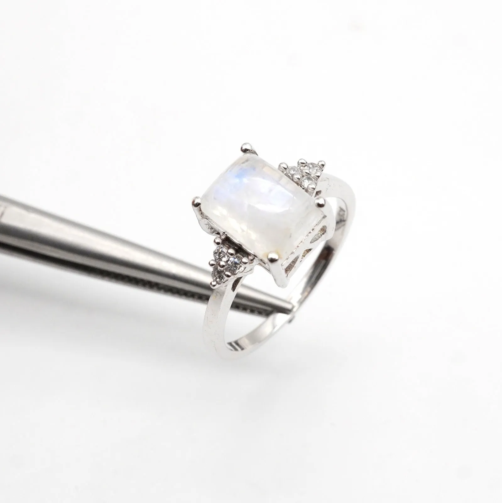 MOONSTONE EMERAL CUT RING
