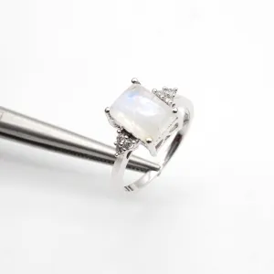 MOONSTONE EMERAL CUT RING