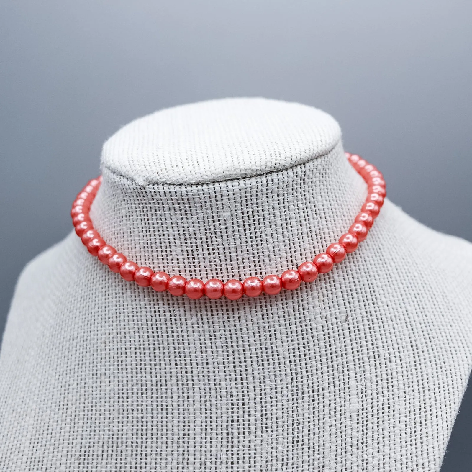 MTO | Necklace | Dainty Faux Pearl | Coral
