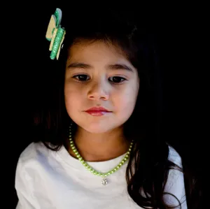 MTO | Necklace | Dainty Faux Pearl | Green Apple